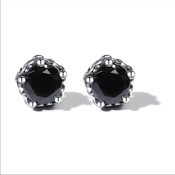 9 mm Stainless Steel CZ Diamond Stud Earrings - Picture 5 of 5